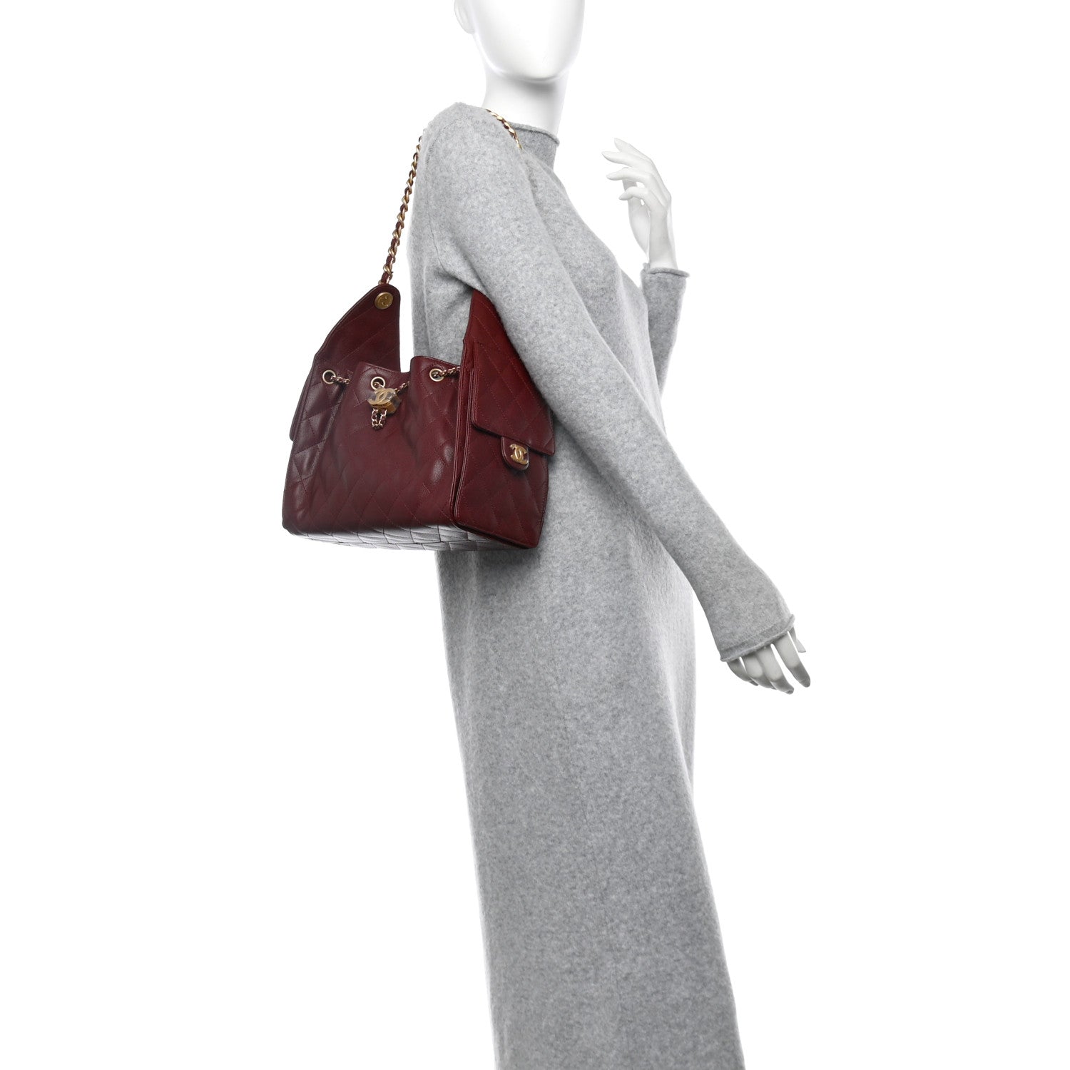 Chanel Caviar Quilted Small Chanel 25 Handbag Burgundy 2 of 10