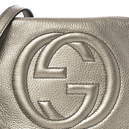 Gucci Metallic Pebbled Calfskin Small Soho Disco Bag Golden Beige 8 of 15