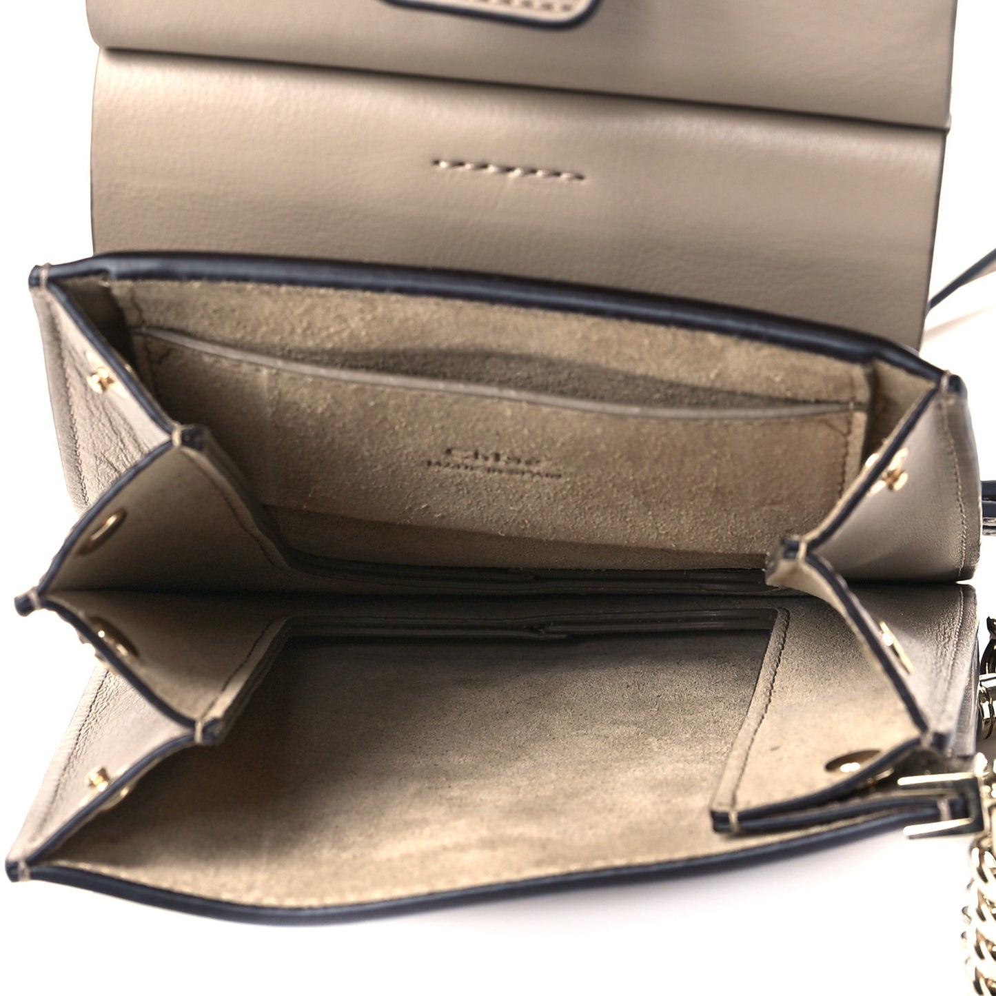 Suede Calfskin Mini Faye Bracelet Bag Motty Grey