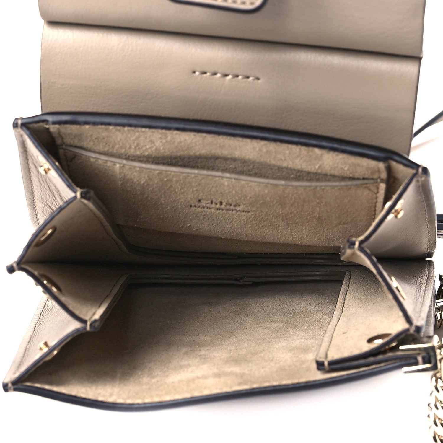 Chloe Suede Calfskin Mini Faye Bracelet Bag Motty Grey 4 of 9