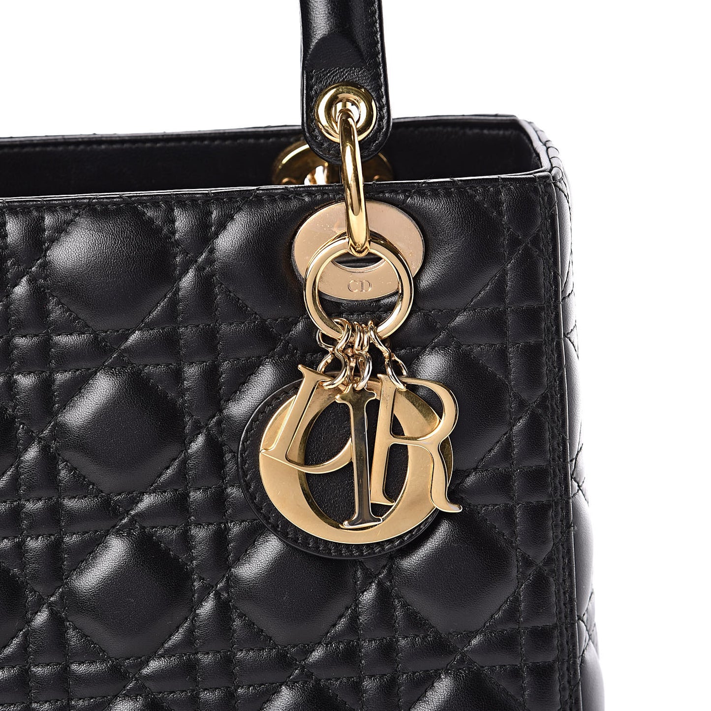 Lambskin Cannage Medium Lady Dior Black