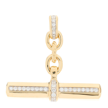 David Yurman 18K Yellow Gold Diamond Lexington Barrel Pendant 1 of 5