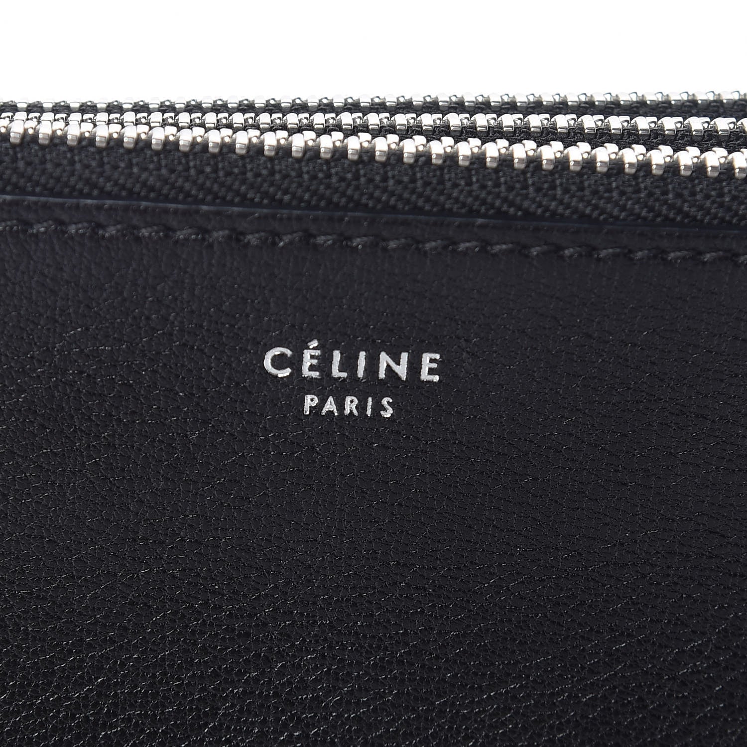 Celine Shiny Textured Calfskin Small Trio Crossbody Bag Black 8 of 11