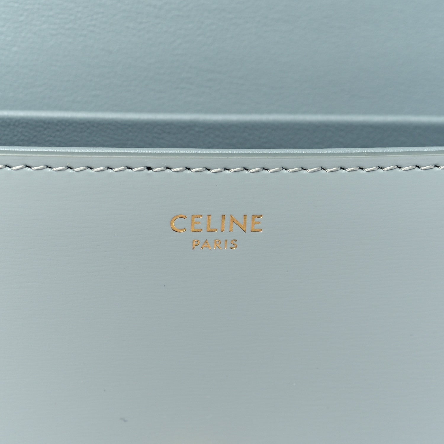 Celine Shiny Calfskin Cuir Triomphe Chain Shoulder Bag Ice Blue 6 of 8