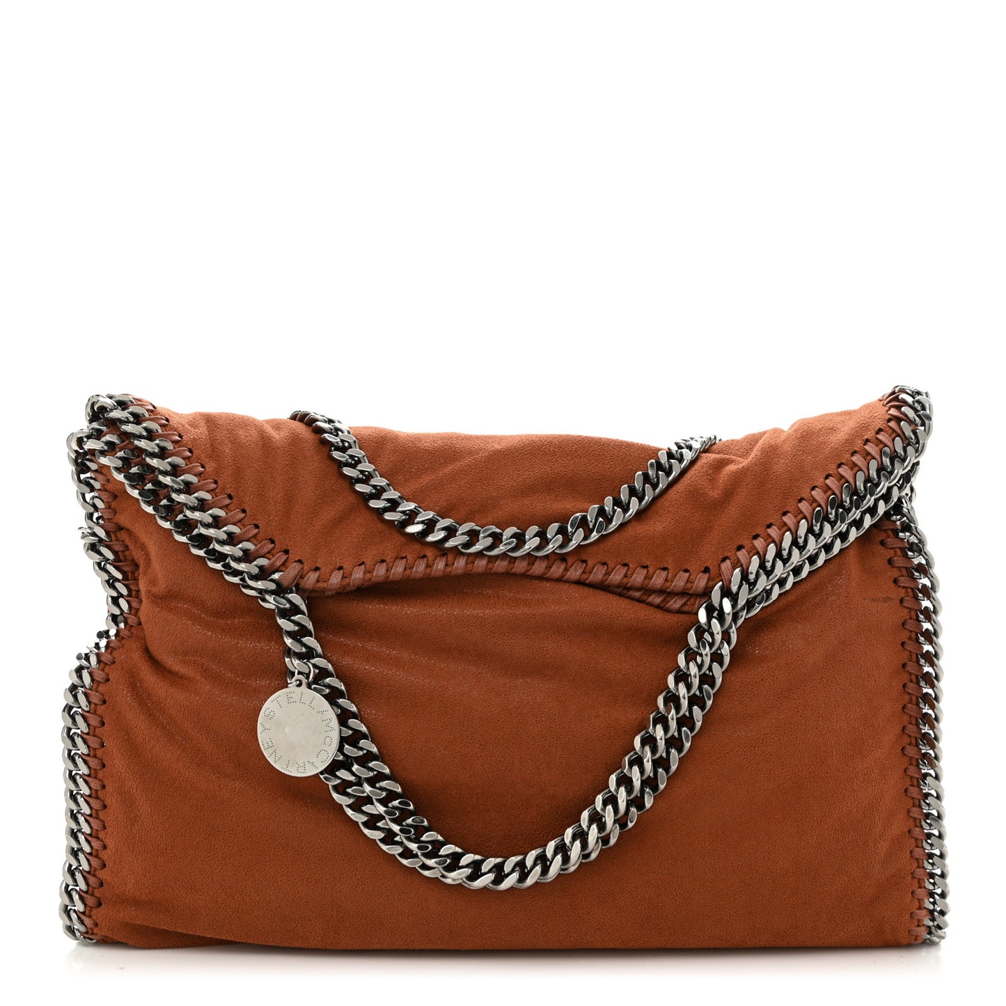 Shaggy Deer Falabella Fold Over Tote Brandy