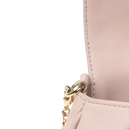 Fendi Vitello Flamingo Enamel Fendista Pouchette Crossbody Pale Pink 10 of 10