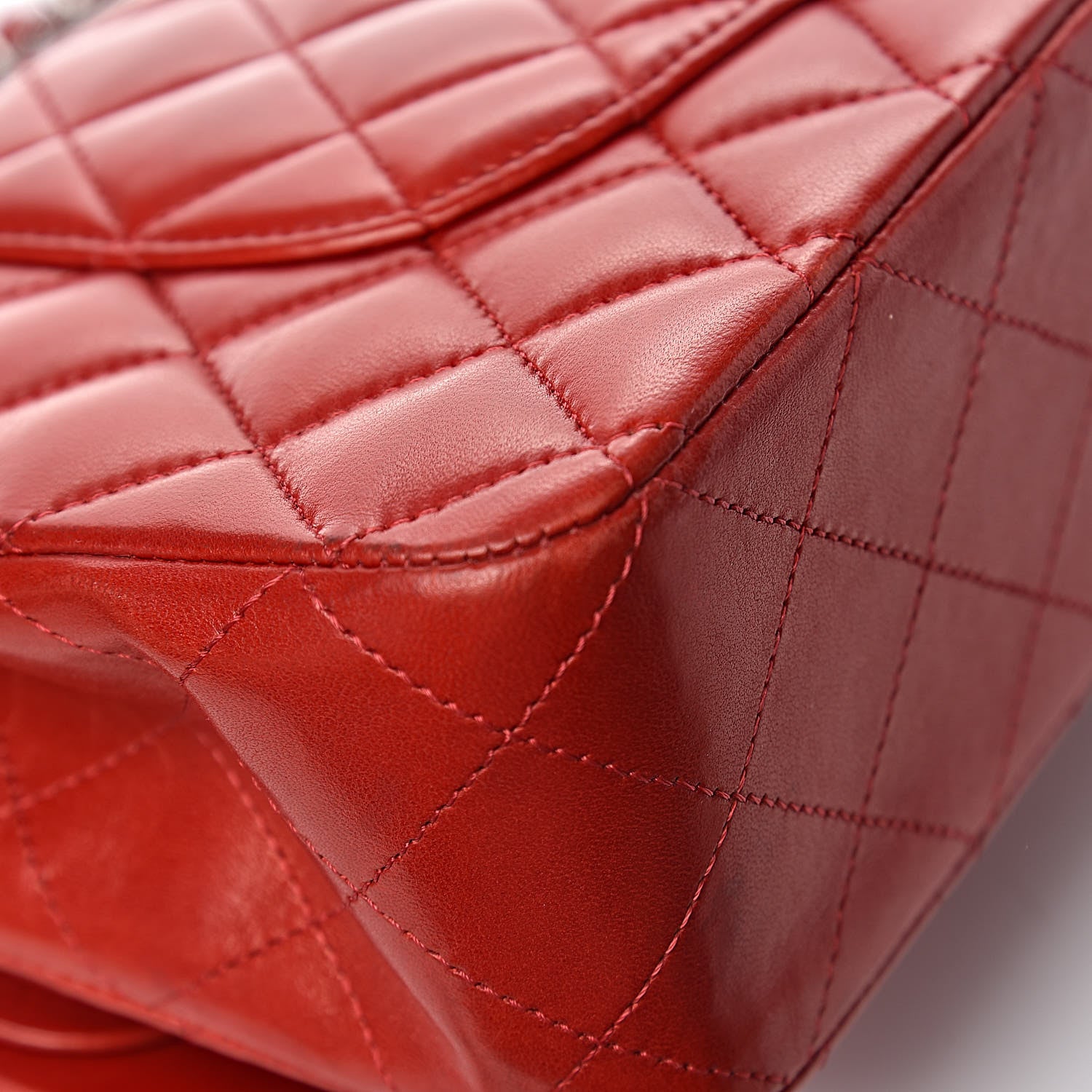 Chanel Lambskin Quilted Medium Double Flap Red 15 of 19