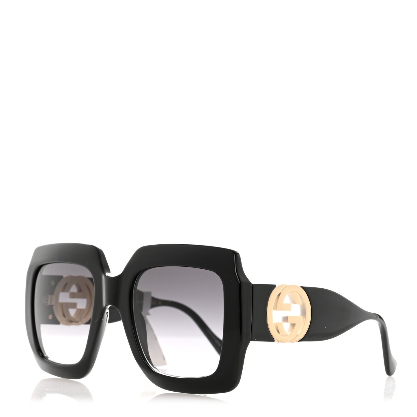 Acetate Rectangular Frame Chain Sunglasses GG1022S Black