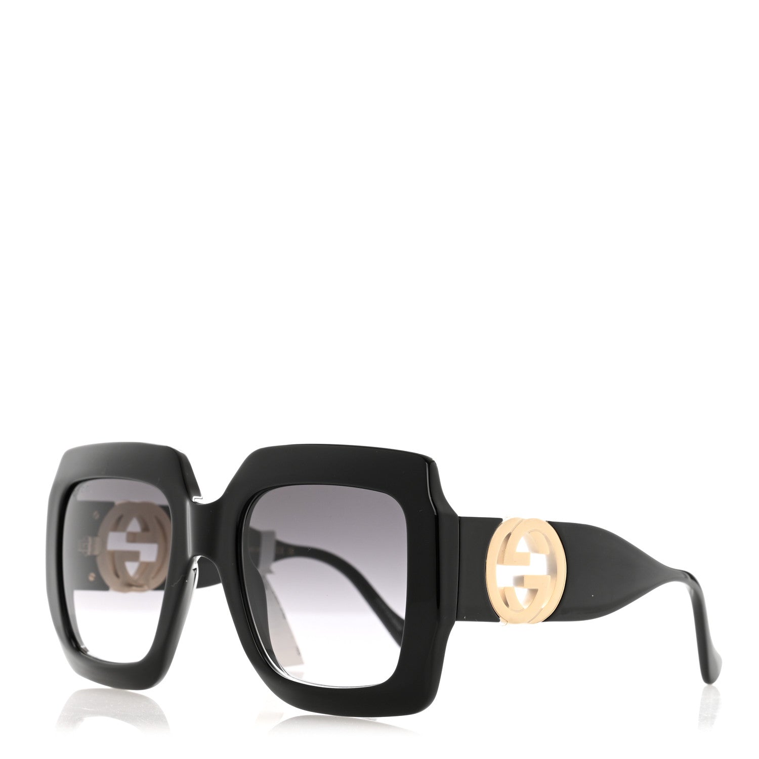 Gucci Acetate Rectangular Frame Chain Sunglasses GG1022S Black 1 of 9