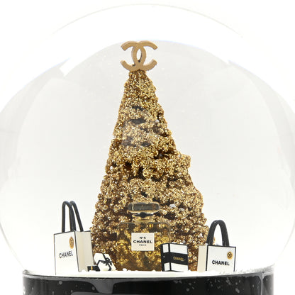 Chanel Glass Christmas Tree Shopping Bag Snow Globe 6 of 6