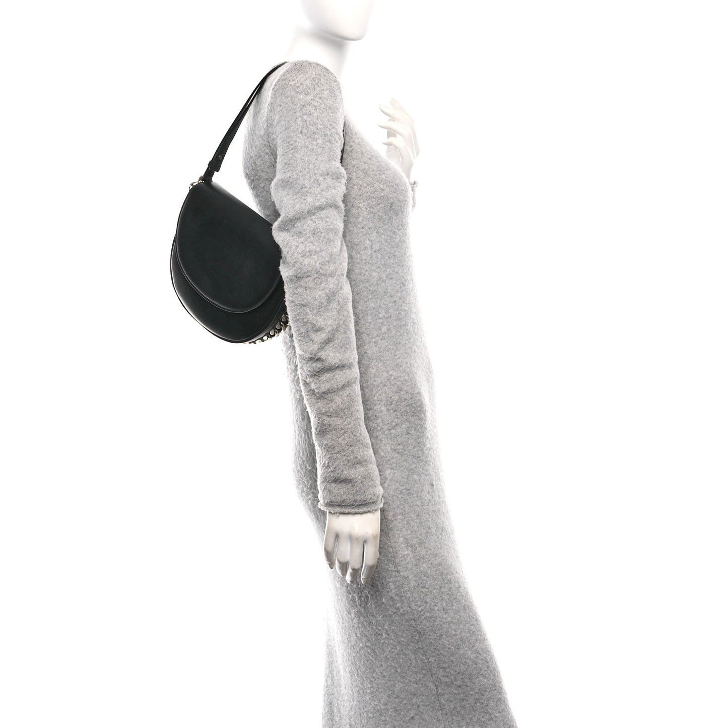 Eco Alter Nappa Medium Frayme Flap Shoulder Bag Black