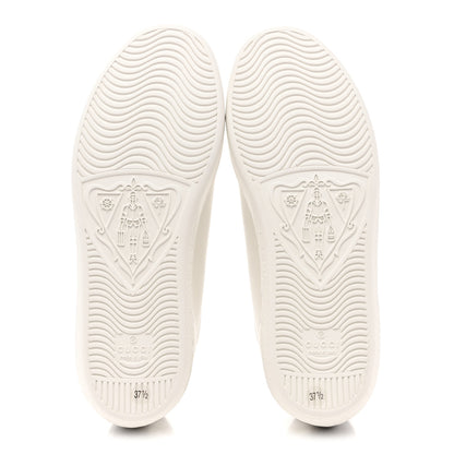 Gucci Calfskin Interlocking G Perforated Womens Ace Sneakers 37.5 White Grey Sky 6 of 10