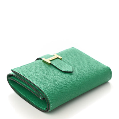 Hermes Chevre Mysore Tri-Fold Compact Bearn Wallet Menthe 4 of 6