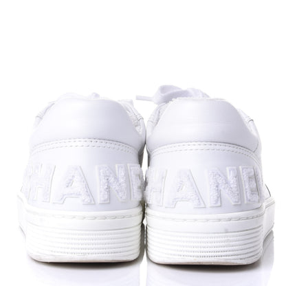 Chanel Calfskin Womens Logo Sneakers 38 White 6 of 10