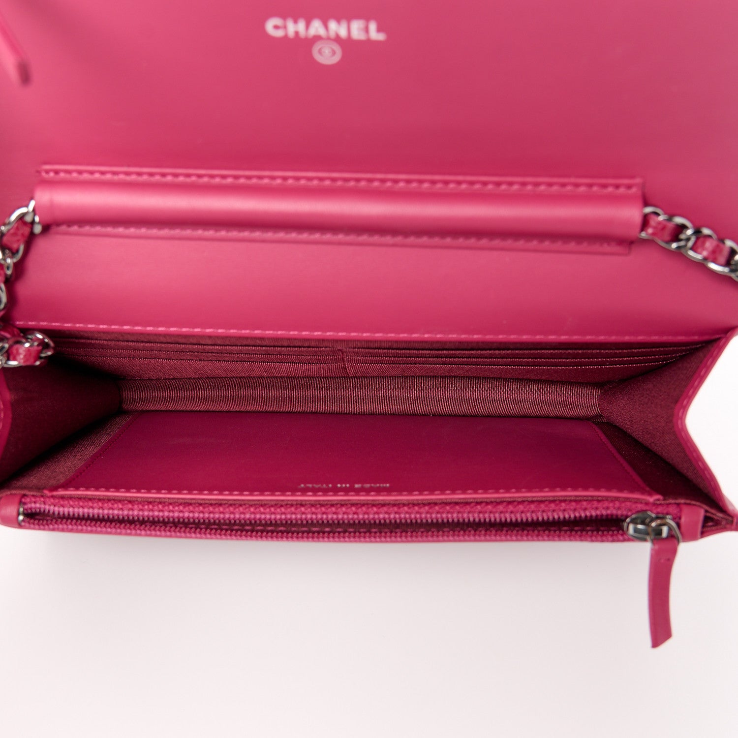 Chanel Caviar Timeless CC Wallet on Chain WOC Dark Pink 5 of 12