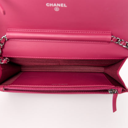 Chanel Caviar Timeless CC Wallet on Chain WOC Dark Pink 5 of 12