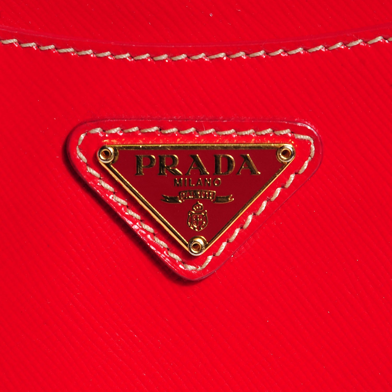 Prada Saffiano Vernice Crossbody Flap Bag Rosso 6 of 9