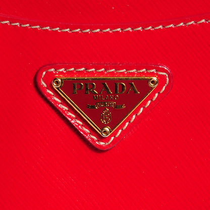 Prada Saffiano Vernice Crossbody Flap Bag Rosso 6 of 9