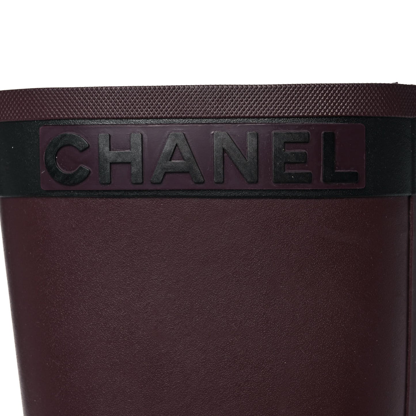 Rubber Logo Rain Boots 36 Burgundy Black