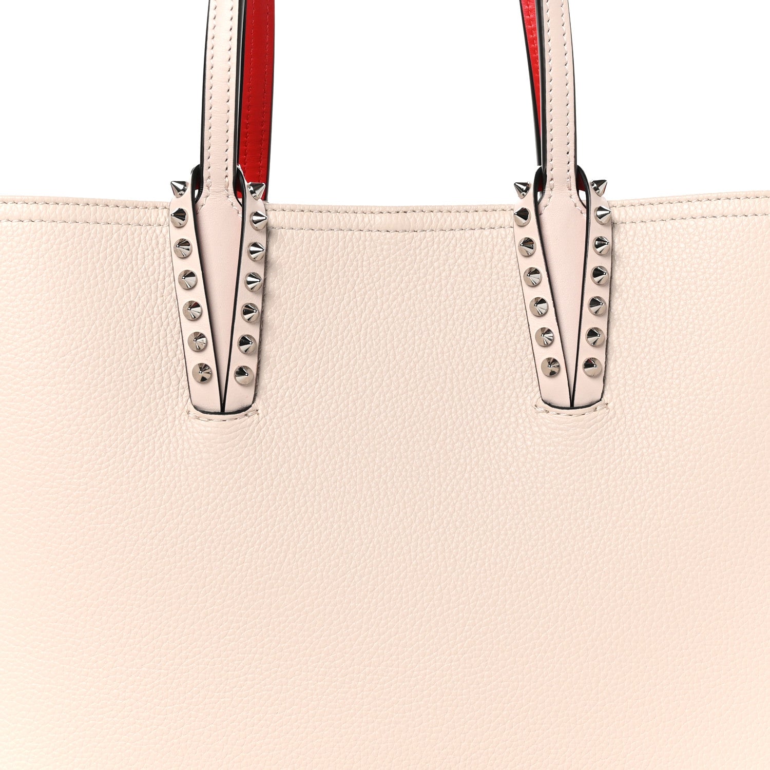 Christian Louboutin Calfskin Spikes East West Cabata Tote Leche 9 of 11