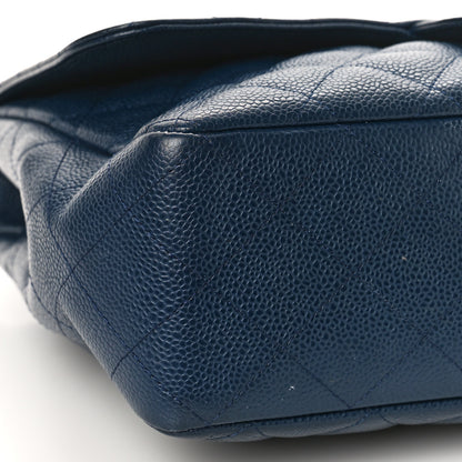 Chanel Caviar Quilted Jumbo Single Flap Navy 8 of 9