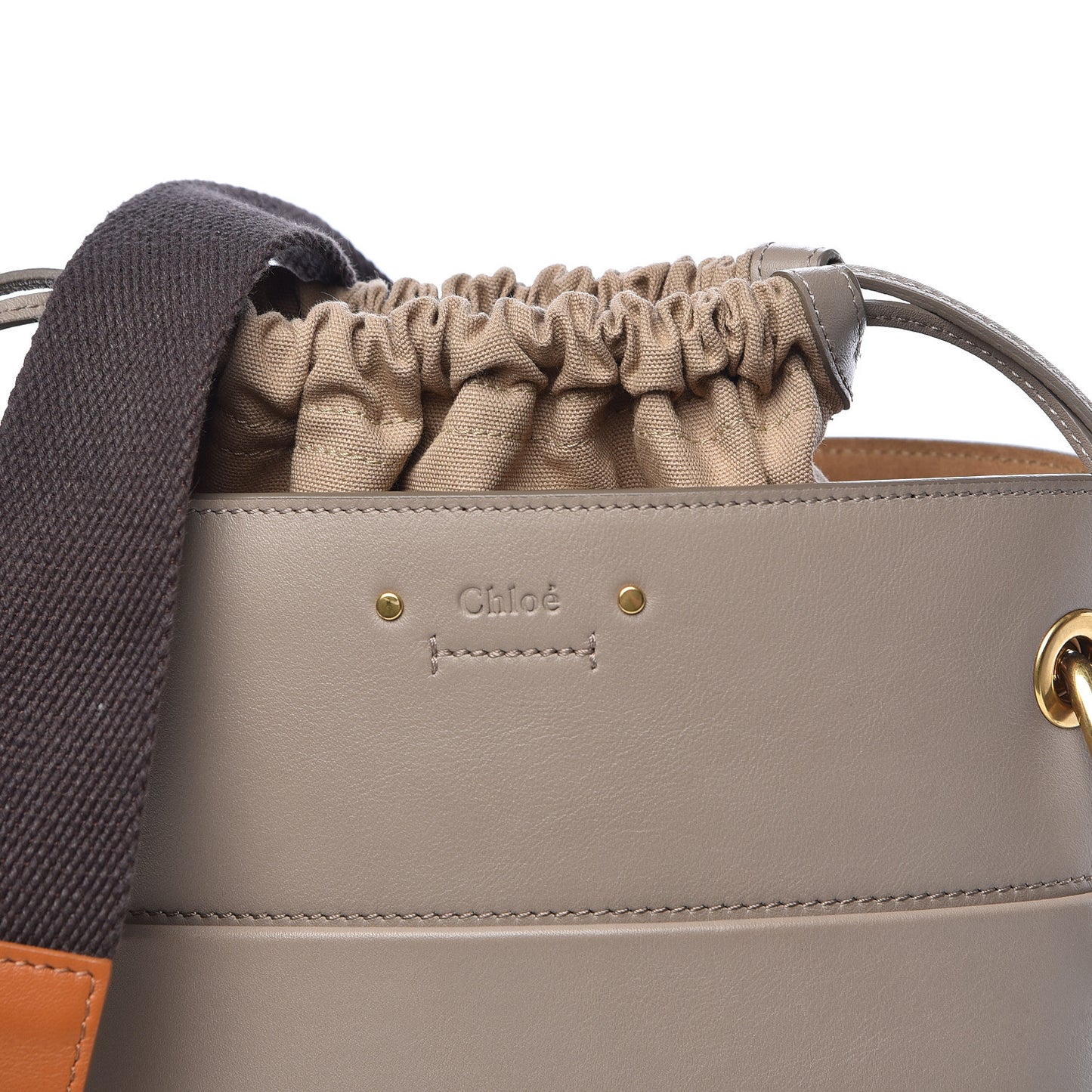 Smooth Calfskin Small Roy Bucket Bag Motty Grey