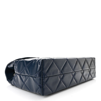 Chanel Vinyl Quilted In the Business Flap Bag Navy Blue 4 of 10