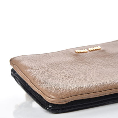 Miu Miu Goatskin Madras Bi-Color Crossbody Bag Cammeo Black 9 of 10