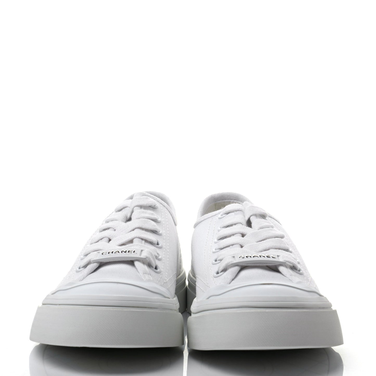 Fabric Low Top Sneakers 36 White