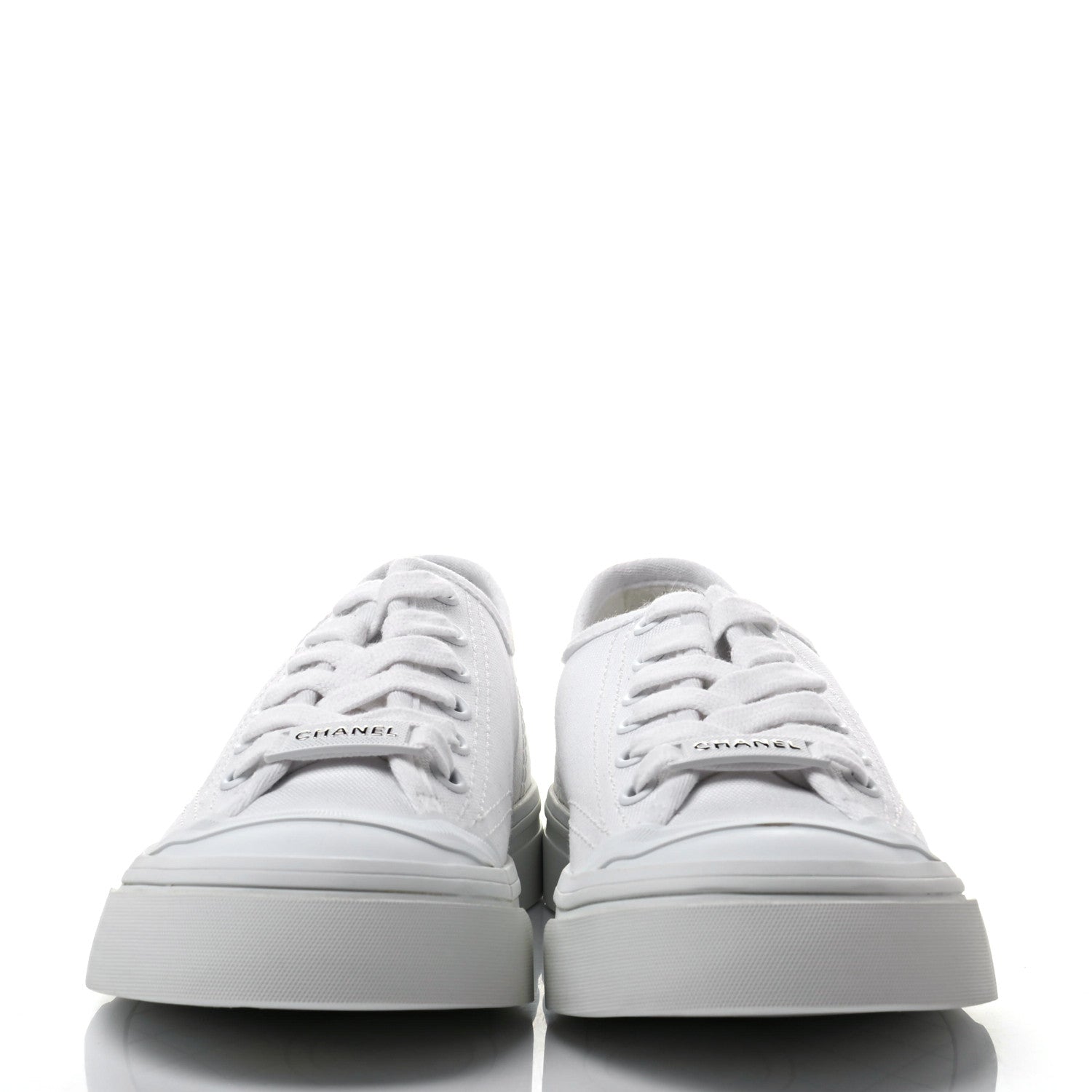 Chanel Fabric Low Top Sneakers 36 White 2 of 8