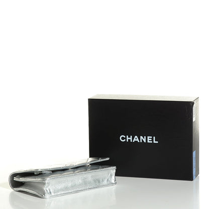 Chanel Lambskin Quilted Wallet On Chain WOC Silver 4 of 8