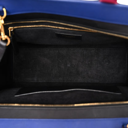 Saint Laurent Calfskin Small Cabas Rive Gauche Blue White Pink 5 of 13