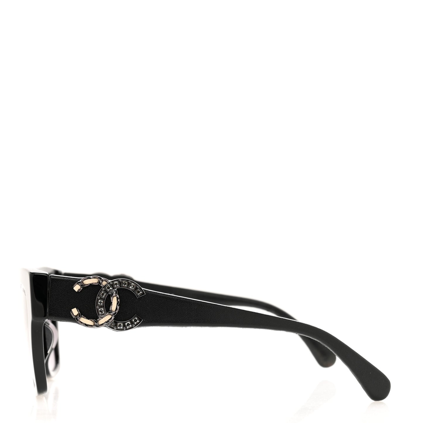 Acetate Square Cat Eye CC Sunglasses 5456-Q-A Black