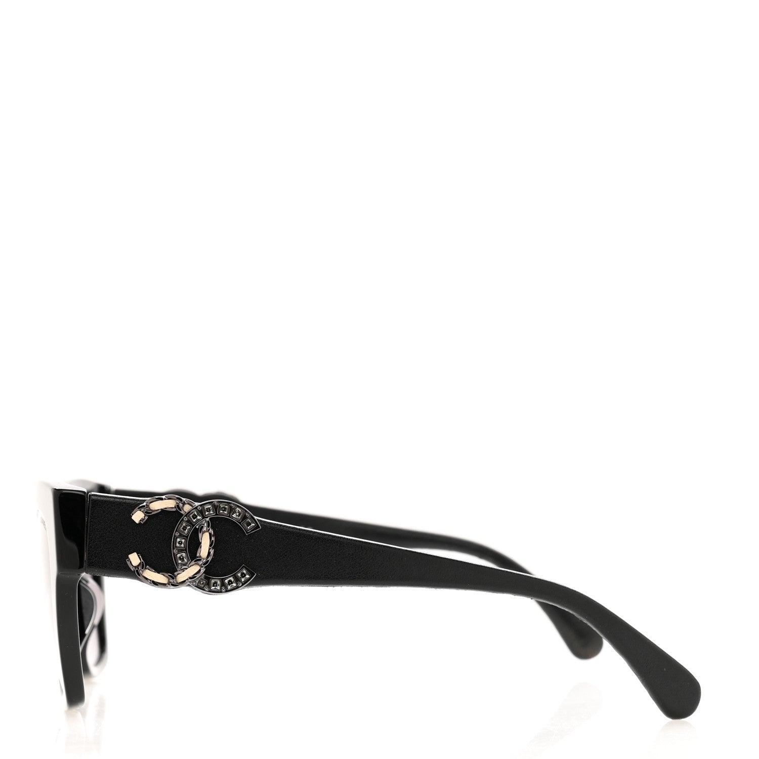 Chanel Acetate Square Cat Eye CC Sunglasses 5456-Q-A Black 3 of 6
