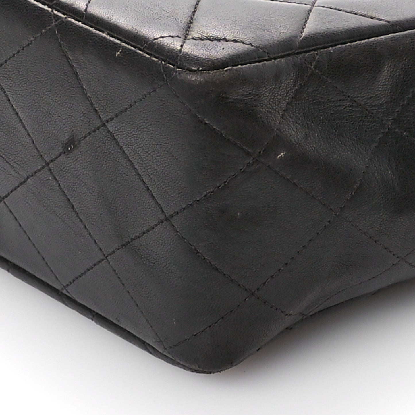 Lambskin Quilted XL Jumbo Single Flap Black