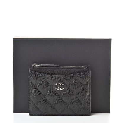 Chanel Caviar Quilted CC Zip Card Holder Black 8 of 8