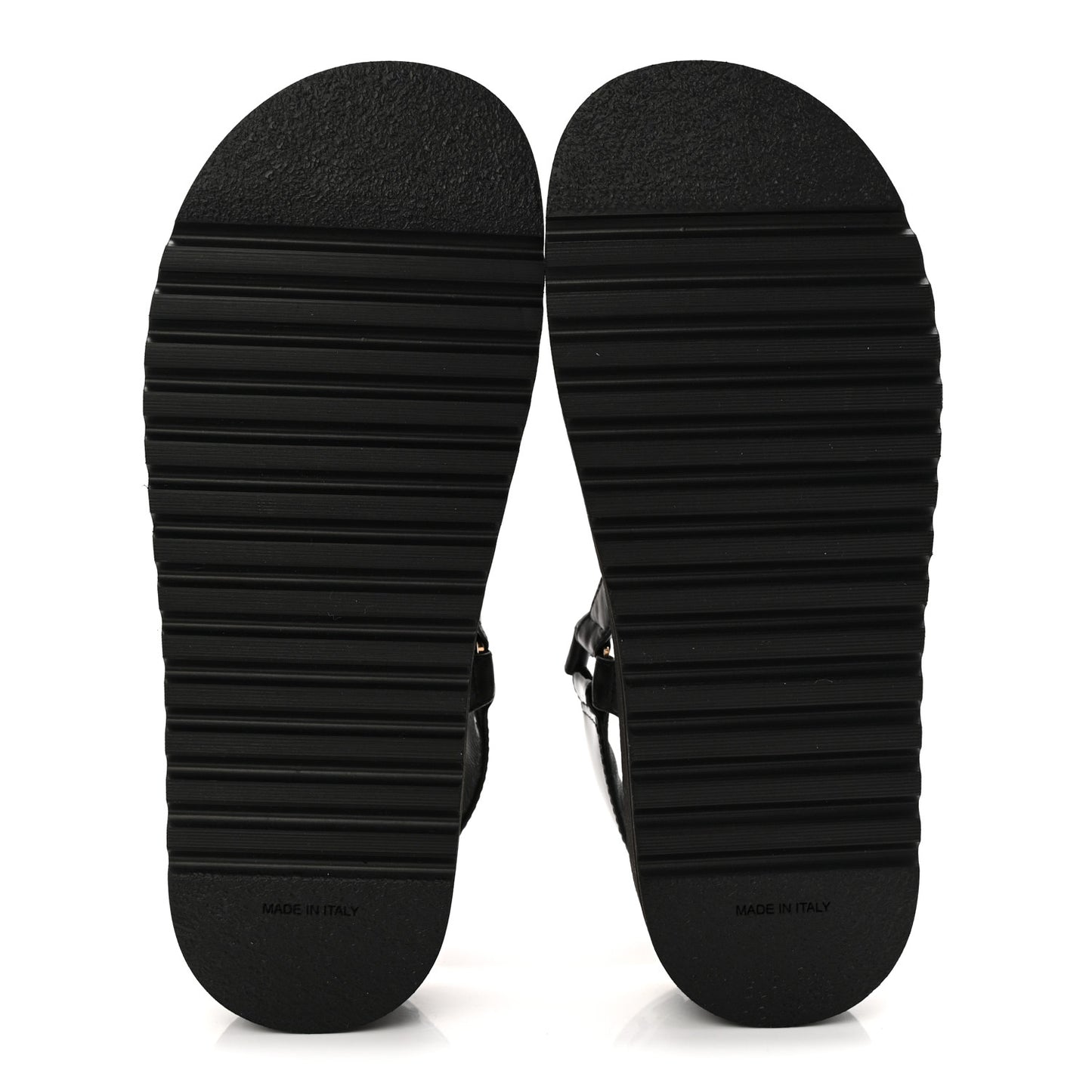 Lambskin Logo Platform Sandals 38 Black White