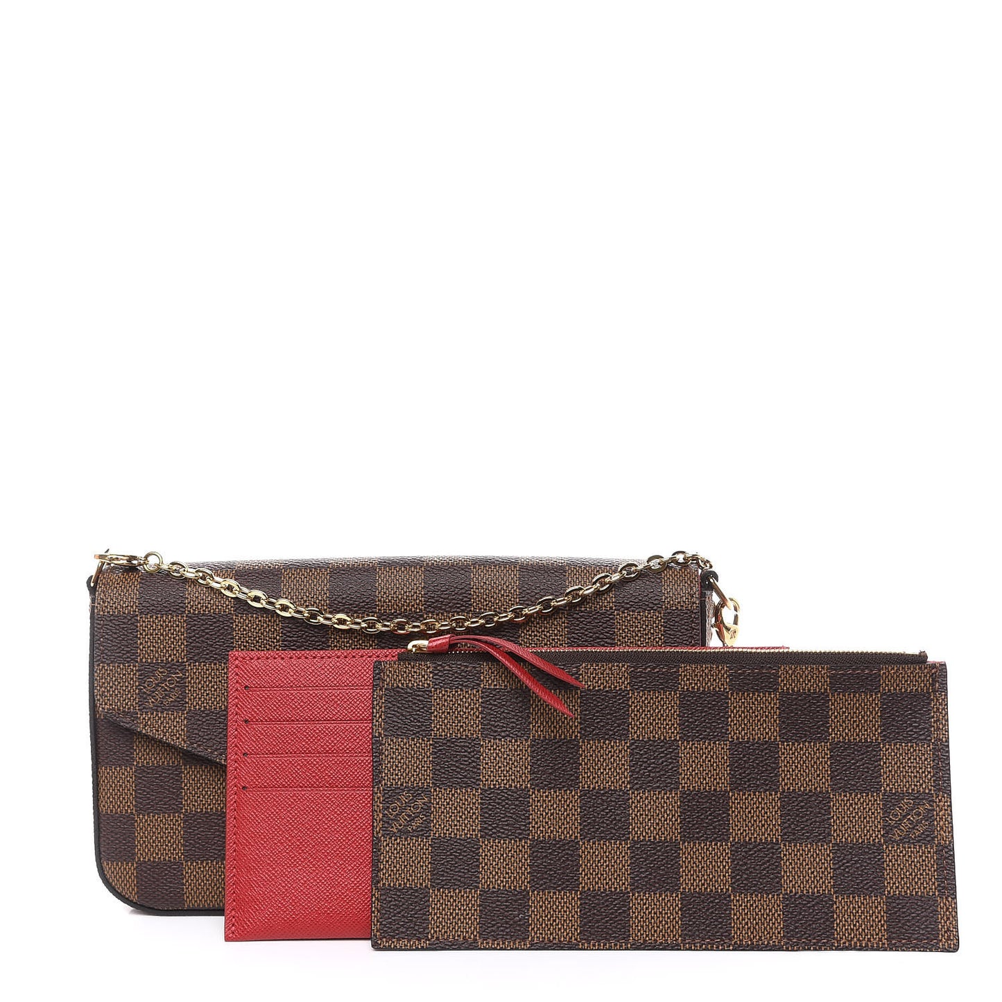 Damier Ebene Pochette Felicie Chain Wallet