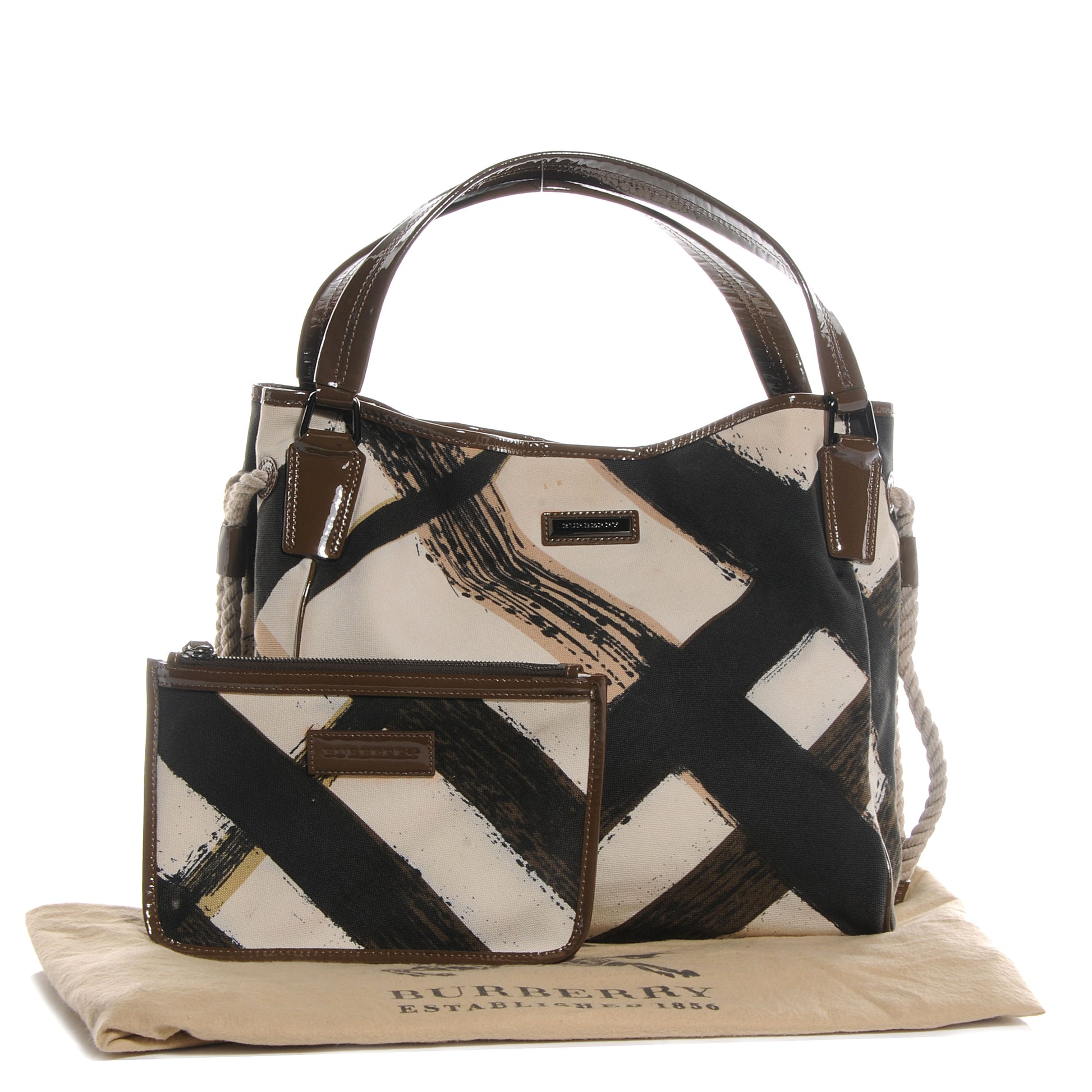 Burberry Summer Canvas Bilmore Medium Tote Amber Bronze 4 of 10