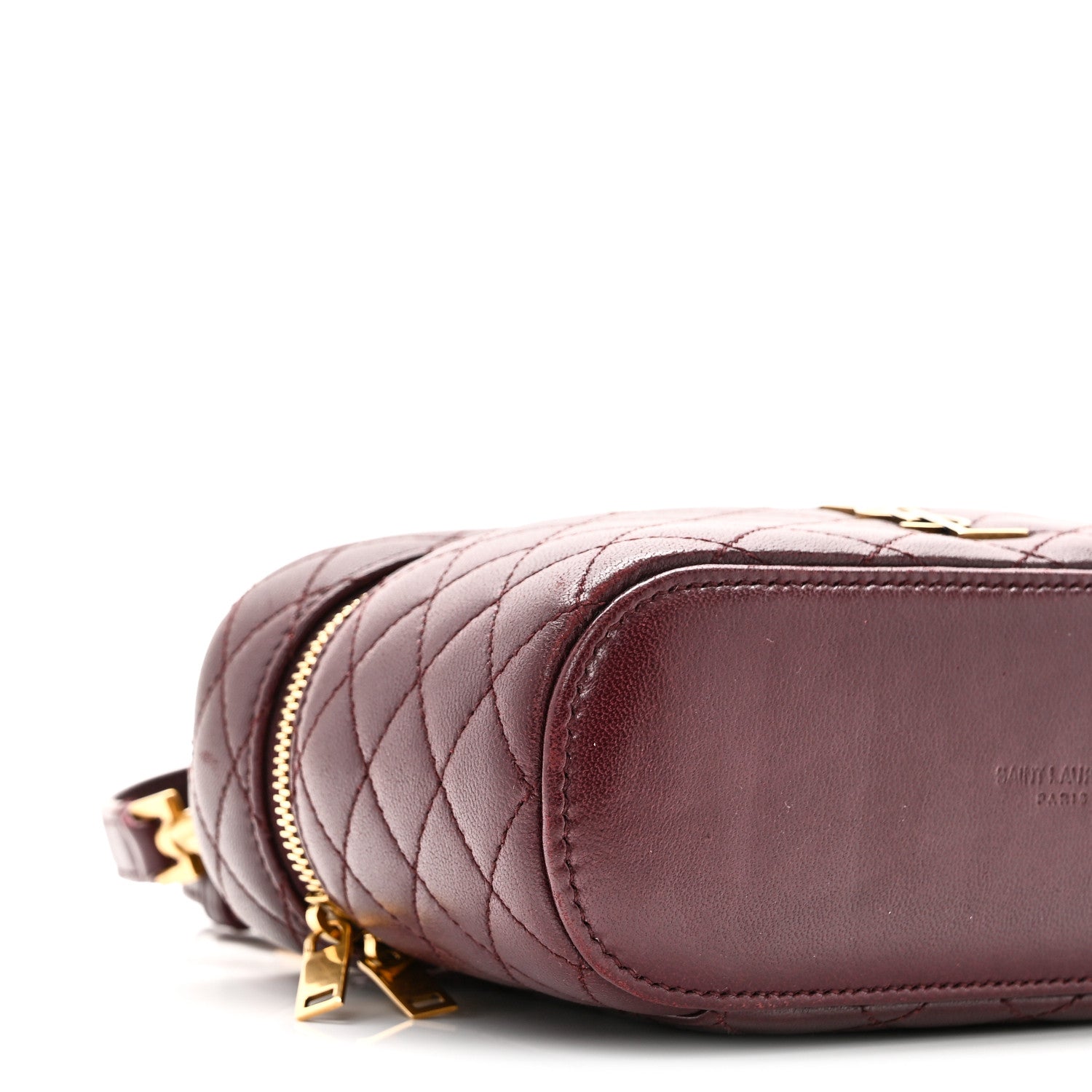 Saint Laurent Lambskin Quilted Mini Gaby Vanity Case Rouge Cabernet 8 of 9
