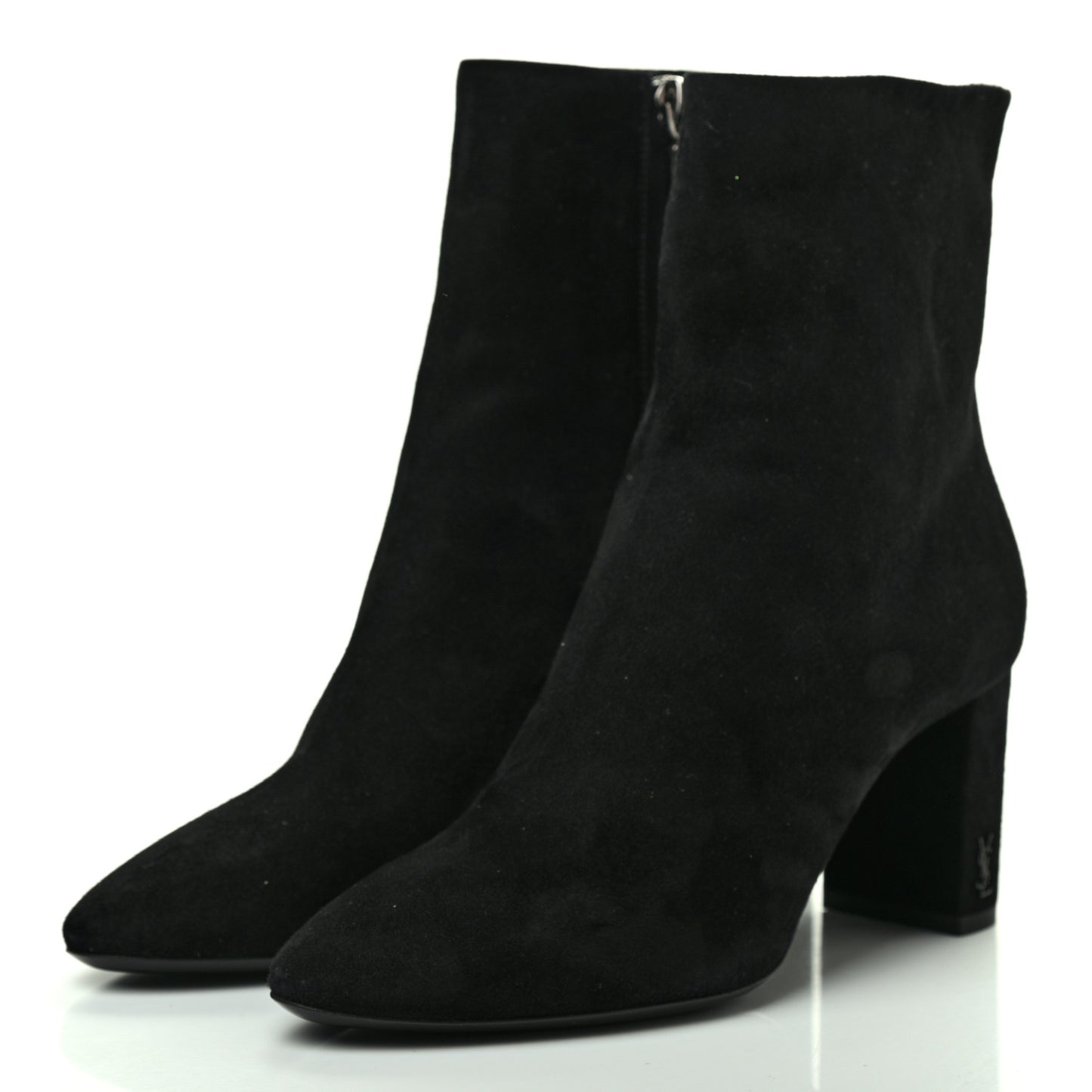 Suede Loulou Ankle Zip Boot 37 Black