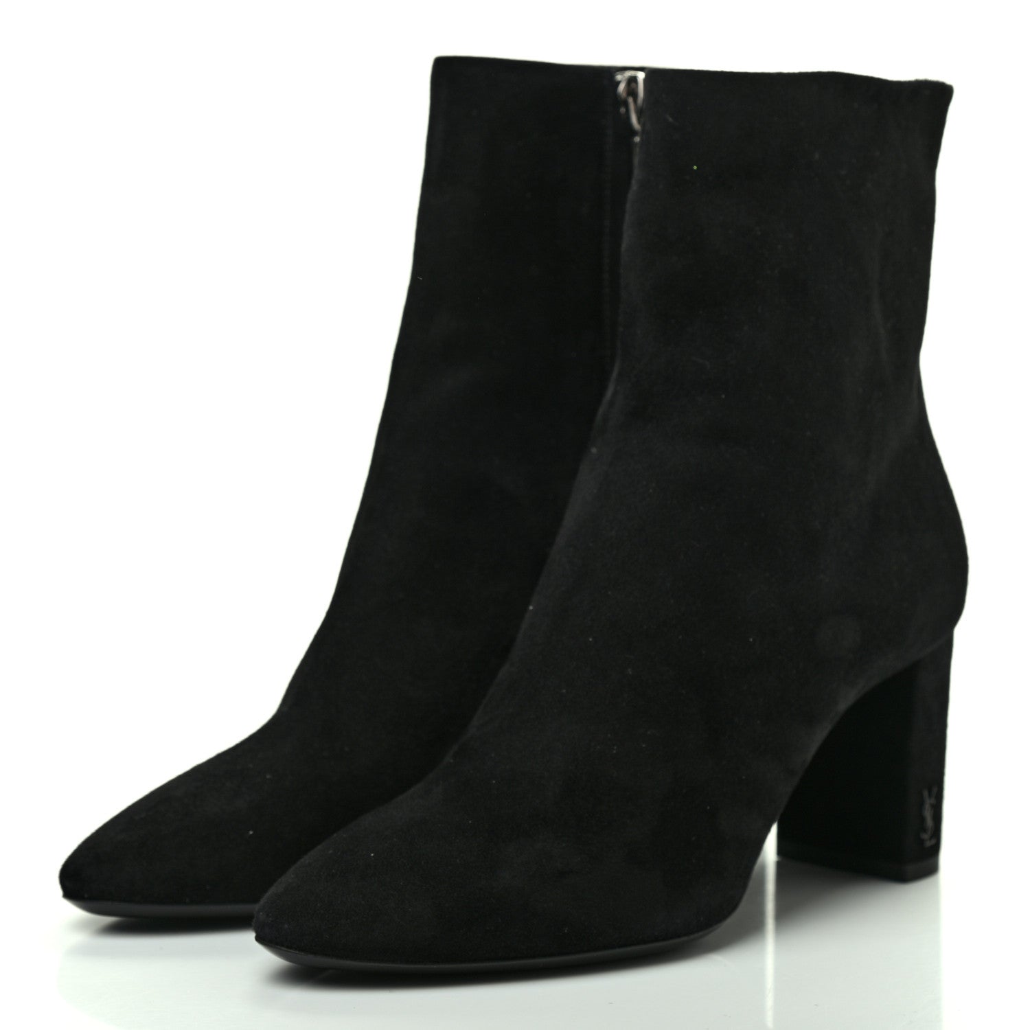 Saint Laurent Suede Loulou Ankle Zip Boot 37 Black 3 of 8