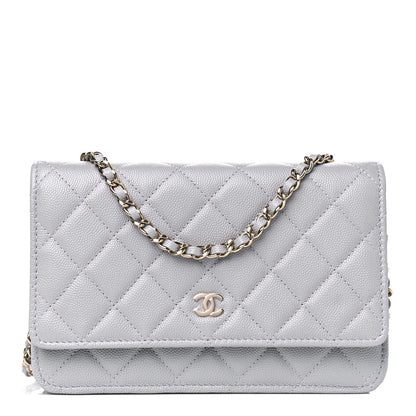 Chanel Caviar Quilted Wallet On Chain WOC Grey 1 of 14