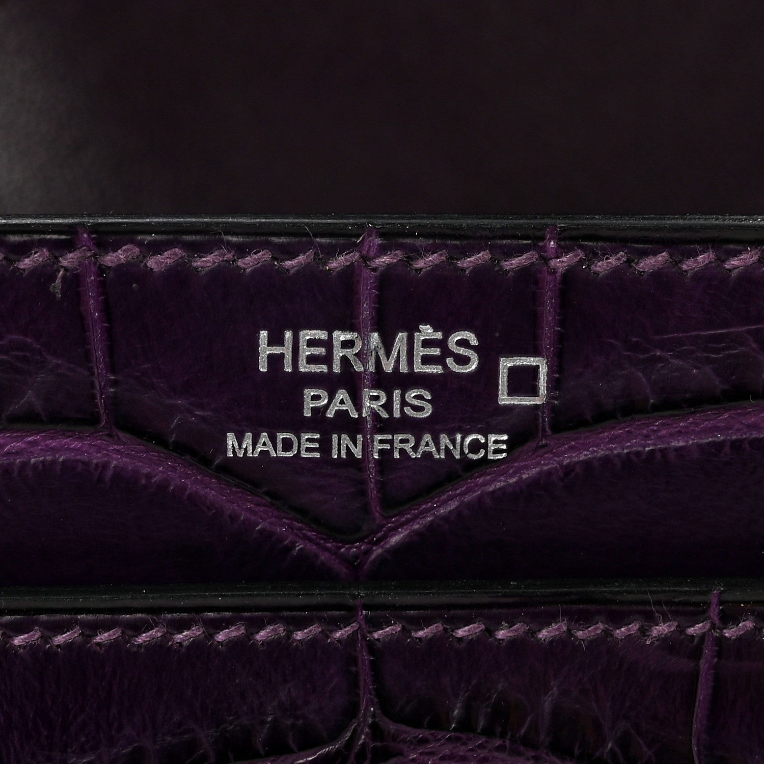 Hermes Shiny Alligator Verrou Elan Clutch Amethyst 6 of 11