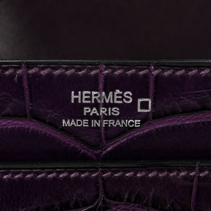 Hermes Shiny Alligator Verrou Elan Clutch Amethyst 6 of 11
