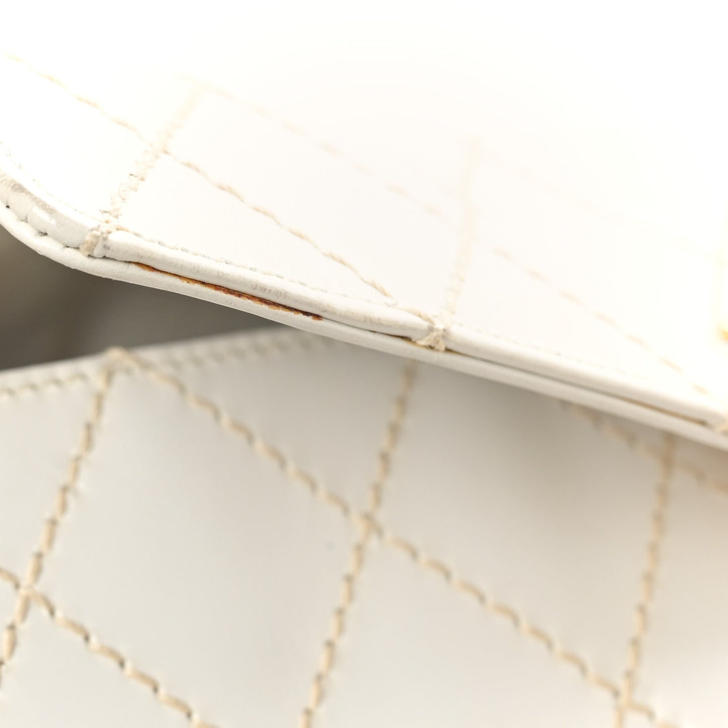 Calfskin Wild Stitch Shoulder Bag White