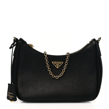 Prada Saffiano Lux Re-Edition 2005 Shoulder Bag Black 1 of 9
