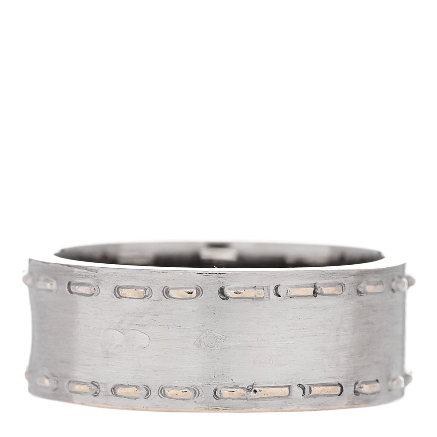 18K White Gold Diamond Kelly Lock Ring 56 7.5