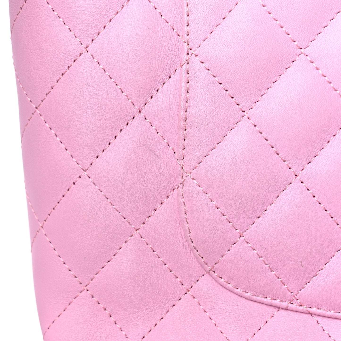 Calfskin Quilted Medium Cambon Tote Pink Black