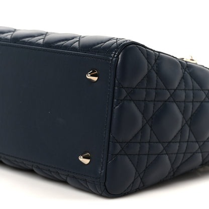 Christian Dior Lambskin Cannage Medium Lady Dior Navy Blue 10 of 10
